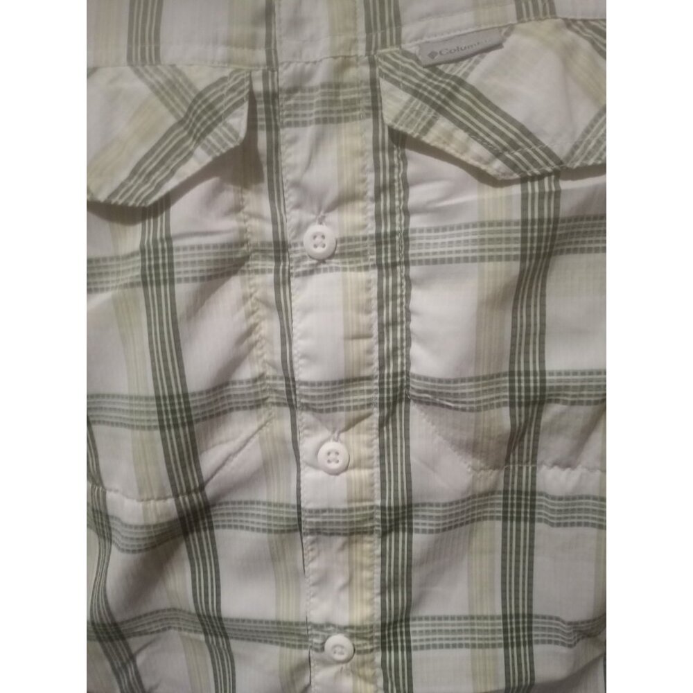 Columbia PFG Omni Shade Long Sleeve Shirt Mens 2XL Green White Plaid Casual - Picture 4 of 12